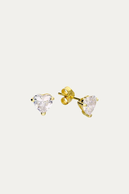 Heart Stone Stud Gold