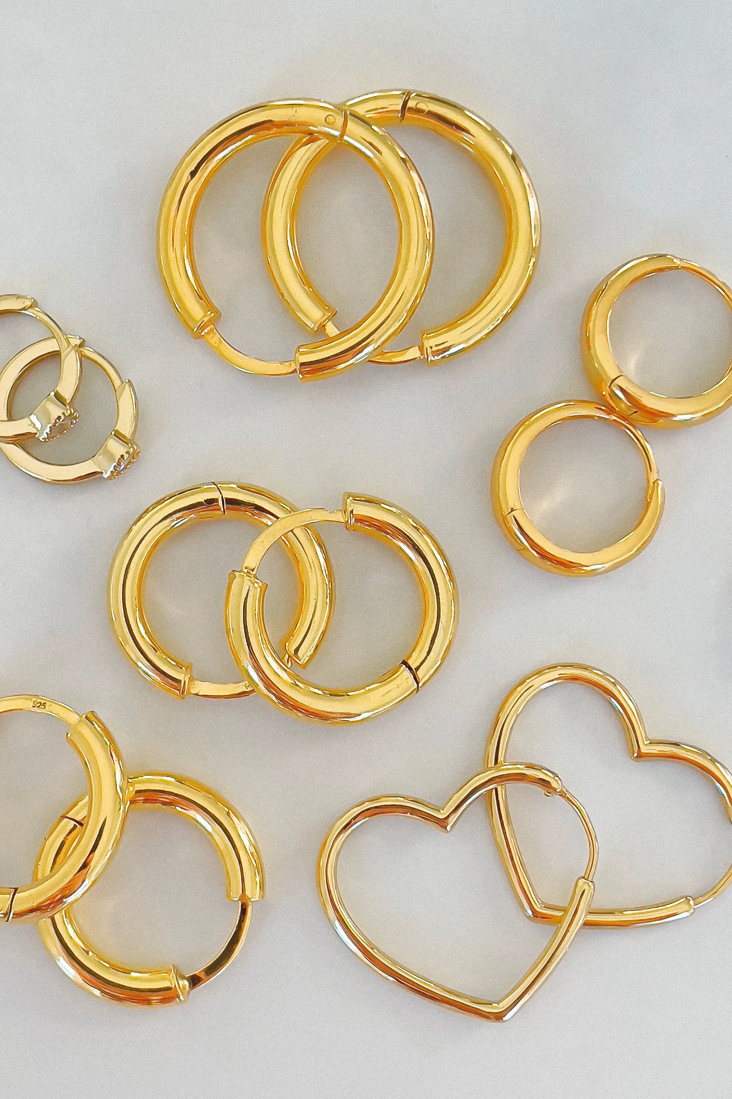 Sparkly Heart Hoops Gold