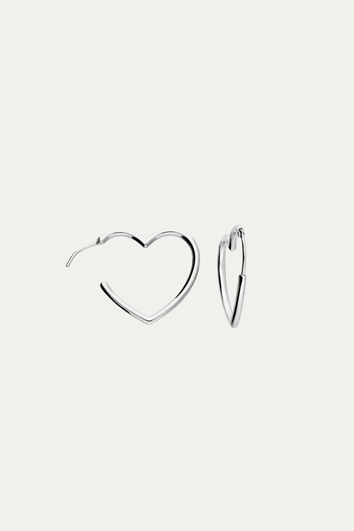 Heart Hoops Silver Large