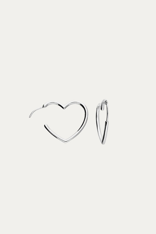 Heart Hoops Silver Large