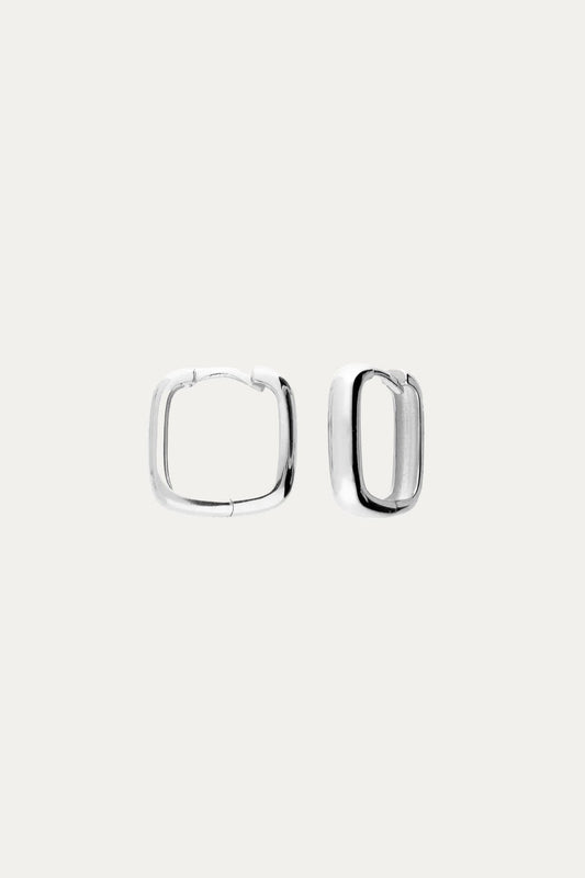 Basic Square Hoops Silver